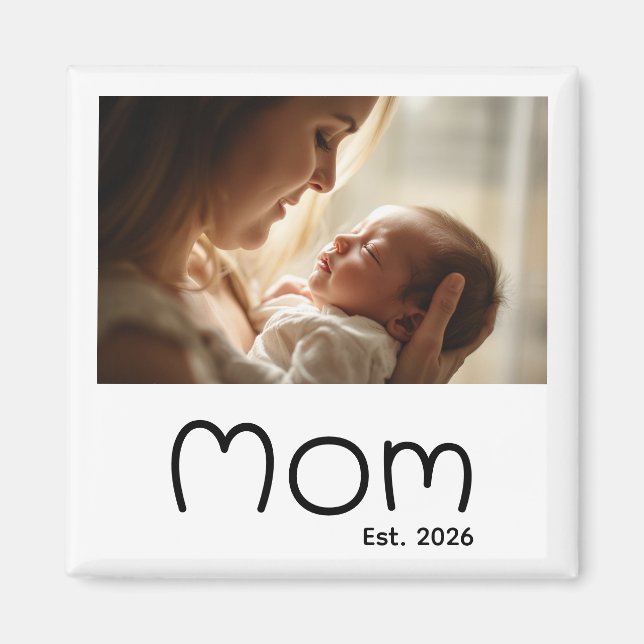Mum Established Photo Gift Magnet (Front)