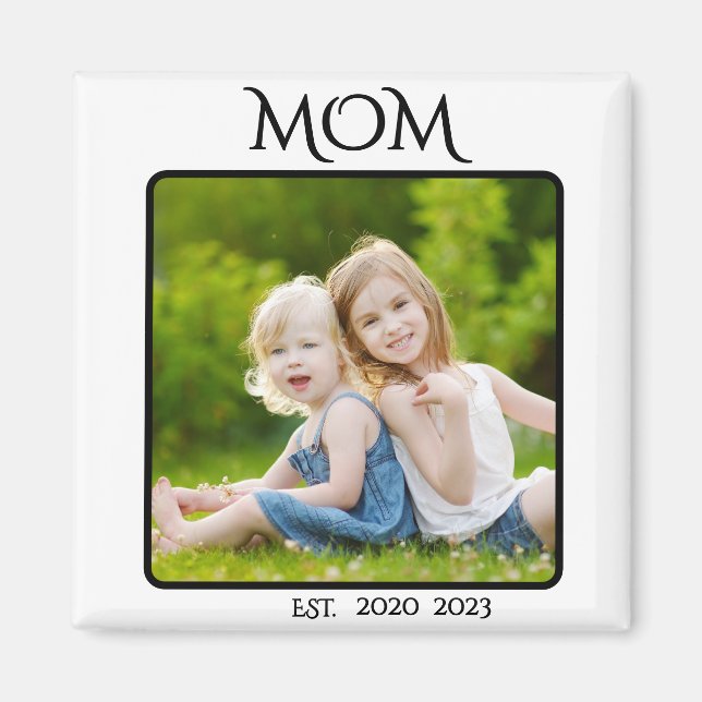 Mum Established Photo Gift Magnet (Front)