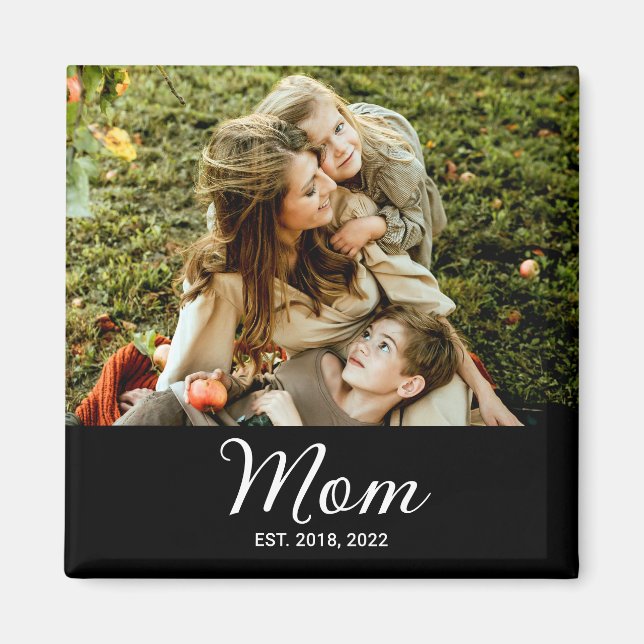 Mum Established Photo Gift Magnet (Front)