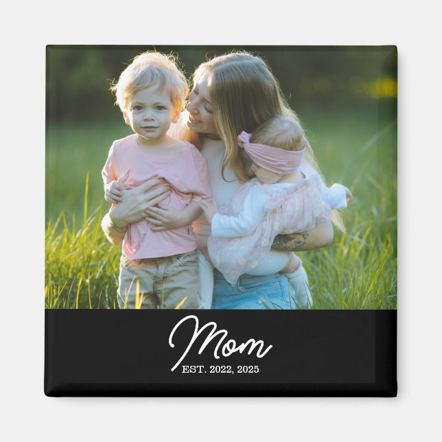 Mum Established Photo Gift Magnet (Front)
