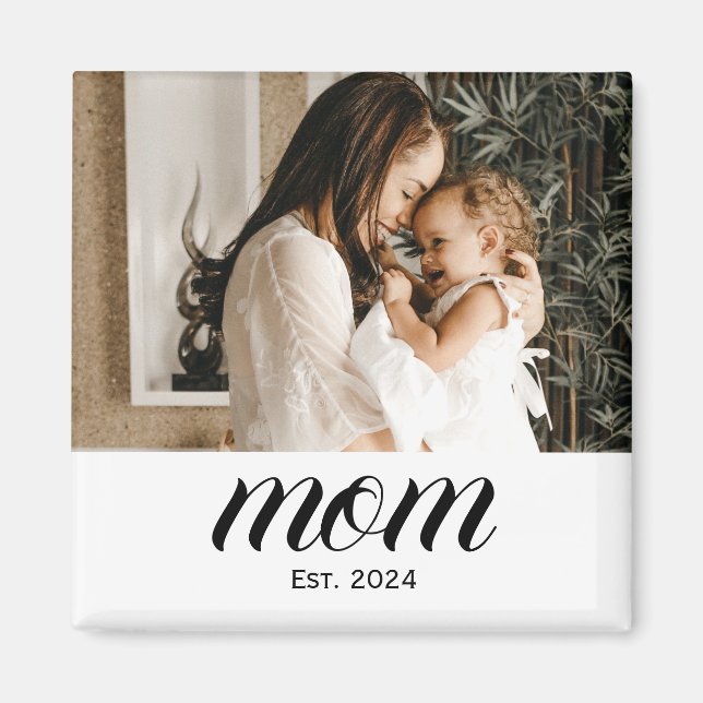 Mum Established Photo Gift Magnet (Front)