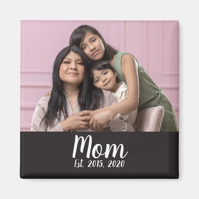 Mum Established Photo Gift Magnet (Front)