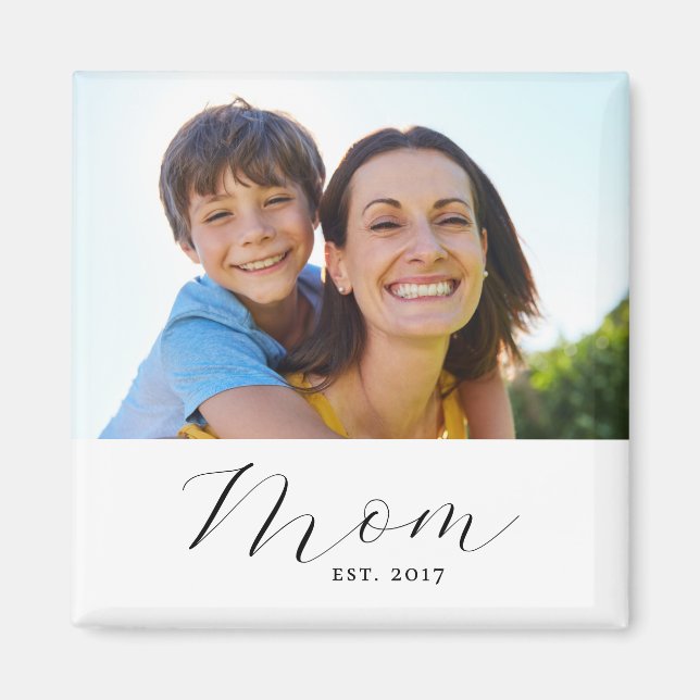 Mum Established Photo Gift Magnet (Front)