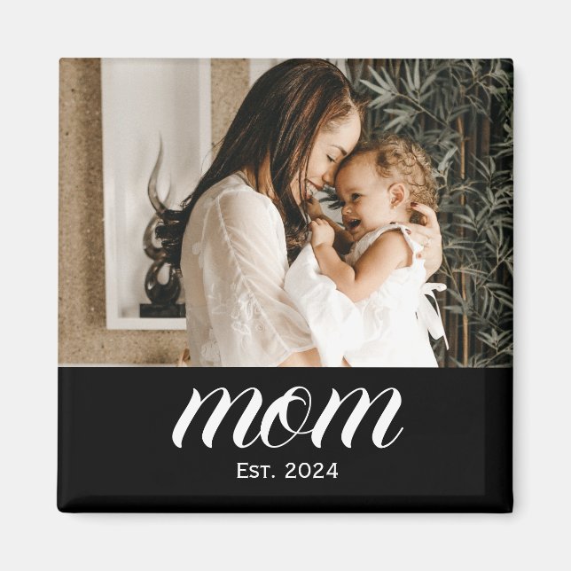 Mum Established Photo Gift Magnet (Front)