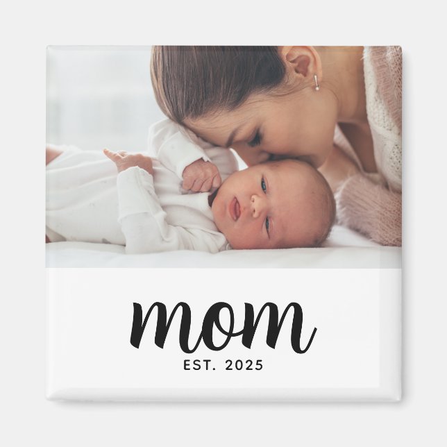 Mum Established Photo Gift Magnet (Front)