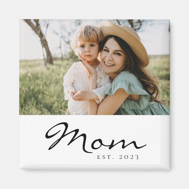Mum Established Photo Gift Magnet (Front)