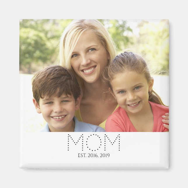 Mum Established Photo Gift Magnet (Front)