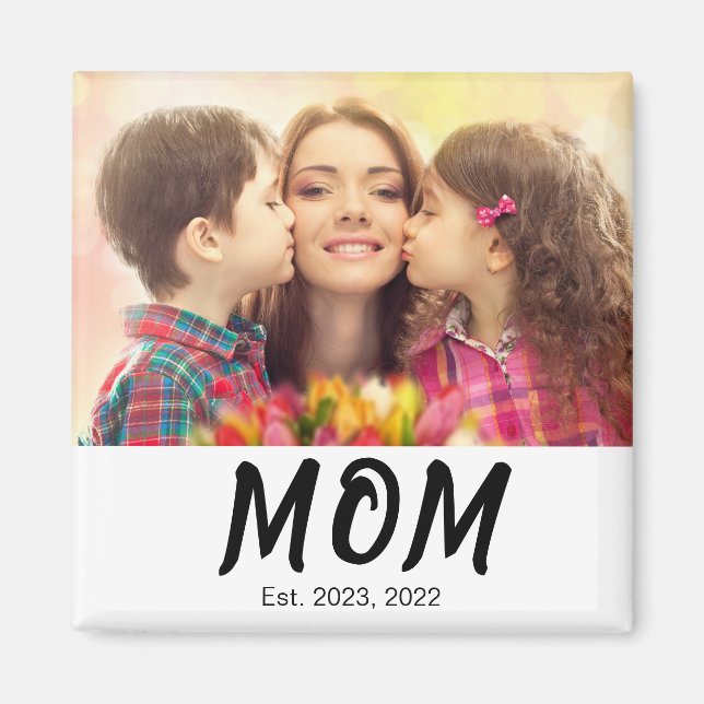 Mum Established Photo Gift Magnet (Front)