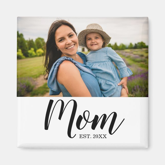 Mum Established Photo Gift Magnet (Front)