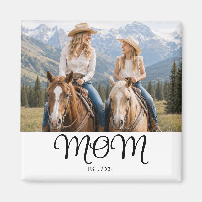 Mum Established Photo Gift Magnet (Front)