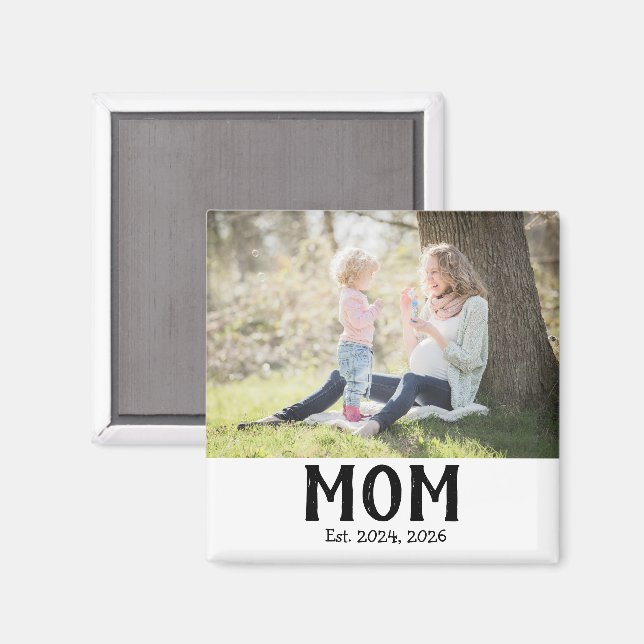 Mum Established Photo Gift Magnet (Front/Back)