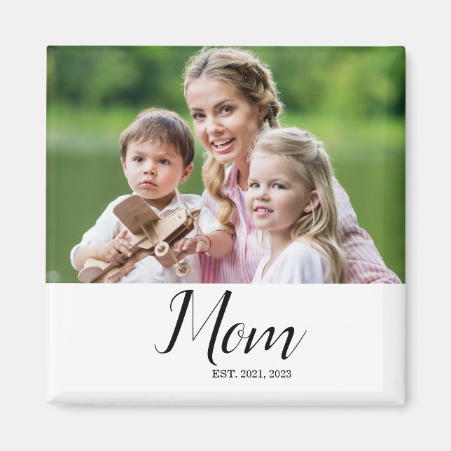 Mum Established Photo Gift Magnet (Front)