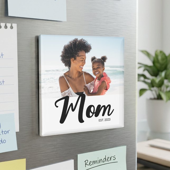 Mum Established Photo Gift Magnet (Mom Established Photo Gift Magnet)