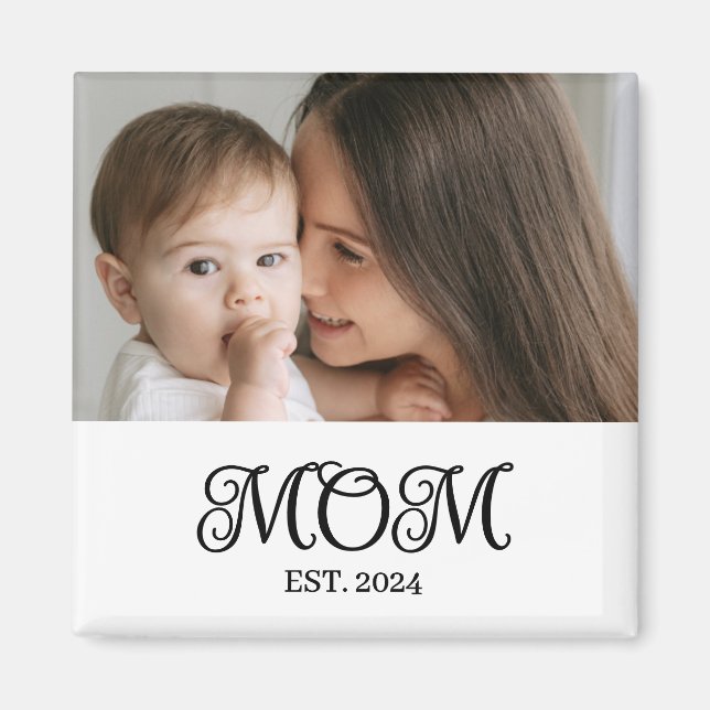 Mum Established Photo Gift Magnet (Front)