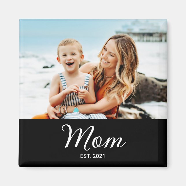 Mum Established Photo Gift Magnet (Front)