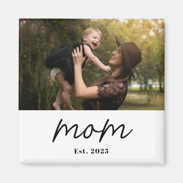 Mum Established Photo Gift Magnet (Front)