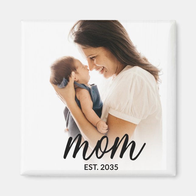 Mum Established Photo Gift Magnet (Front)