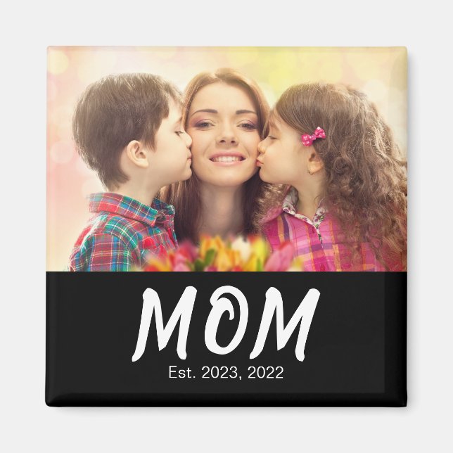 Mum Established Photo Gift Magnet (Front)