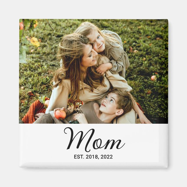 Mum Established Photo Gift Magnet (Front)