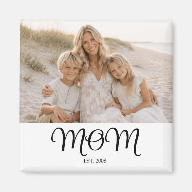 Mum Established Photo Gift Magnet (Front)