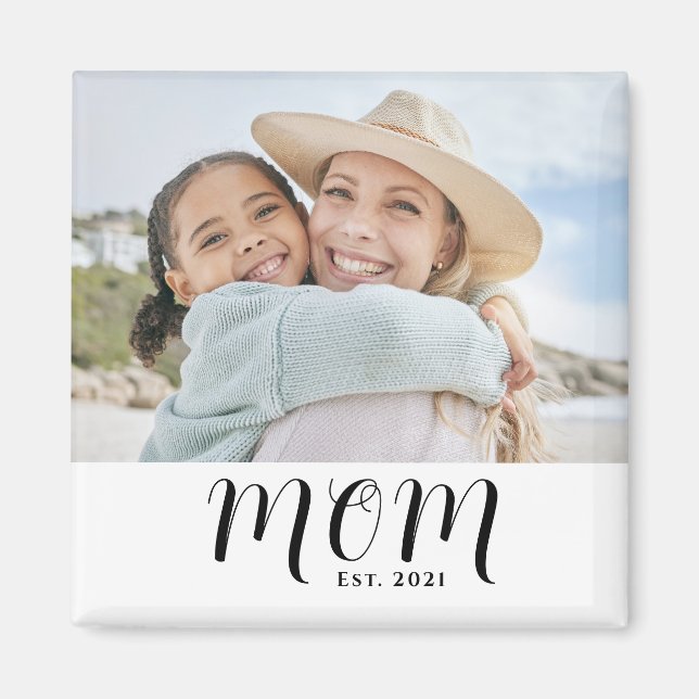 Mum Established Photo Gift Magnet (Front)