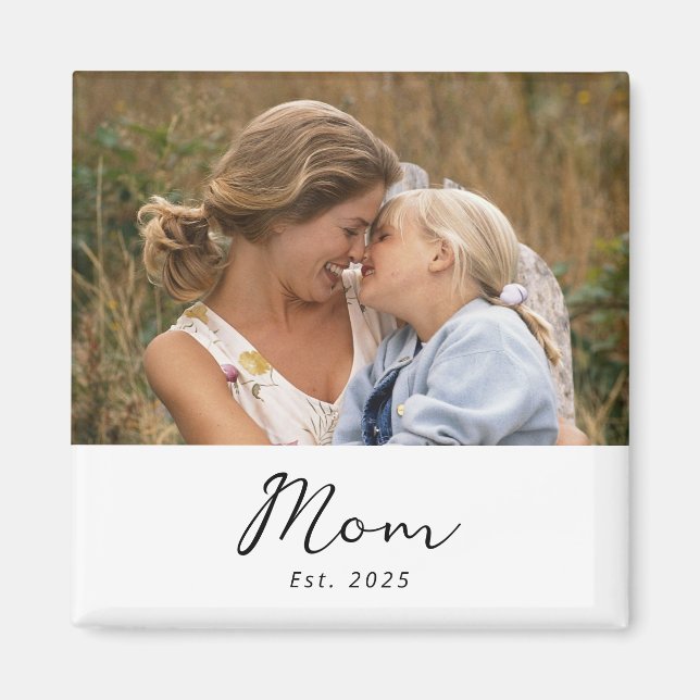 Mum Established Photo Gift Magnet (Front)