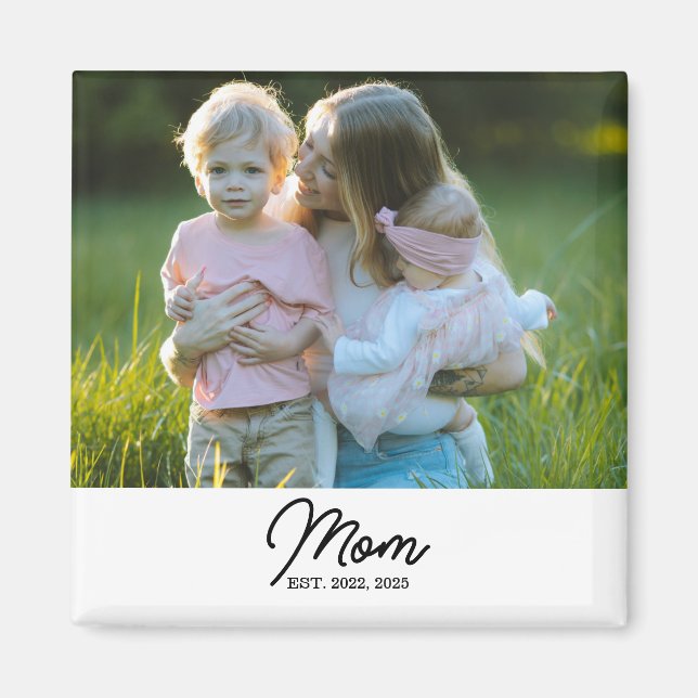 Mum Established Photo Gift Magnet (Front)