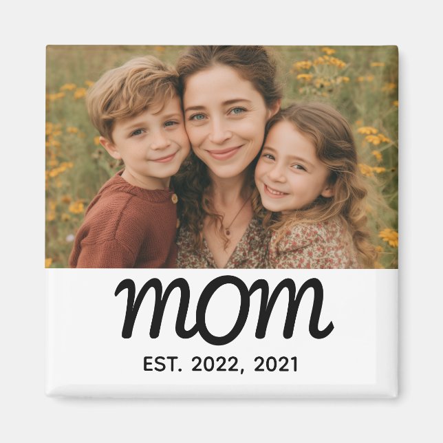 Mum Established Photo Gift Magnet (Front)