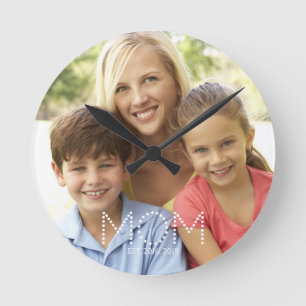 Mum Established Photo Gift Round Clock