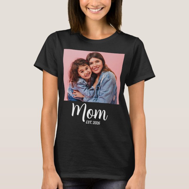 Mum Established Photo Gift T-Shirt (Front)