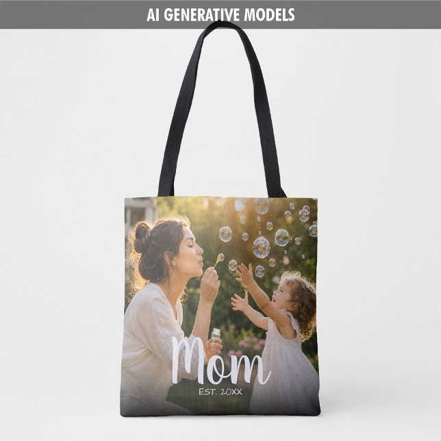 Mum Established Photo Memory Design Tote Bag (Mom Established Photo Memory Design Tote Bag)