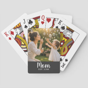 Mum Established Photo Memory Gift Playing Cards