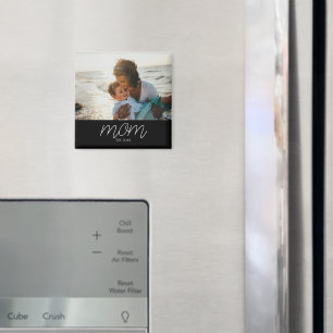 Mum Established Photo Mother's Day Birthday Gift Magnet