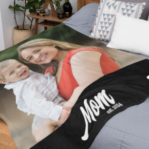 Mum Established Photo Mother's Day Fleece Blanket