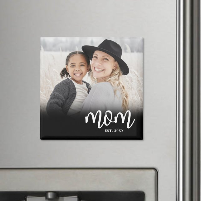 Mum Established Photo Mother's Day Gift Magnet (Mom Established Photo Mother's Day Gift magnet)