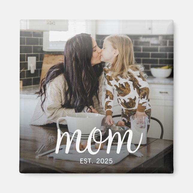Mum Established Photo Mother's Day Magnet (Front)