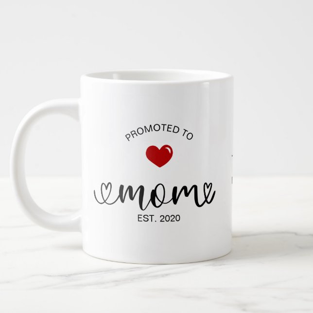 Mum Established Promoted To Mum Large Coffee Mug (Left)
