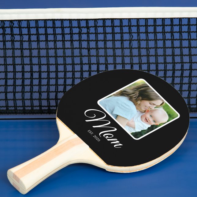 Mum Established Script Black 2 Photos  Ping Pong Paddle (Insitu)