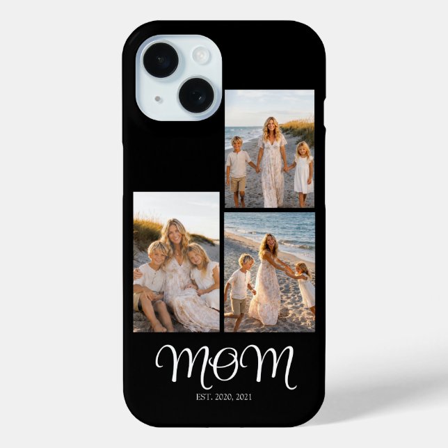 Mum Established Script Black 3 Photo Case-Mate iPhone Case (Back)