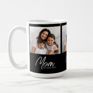 Mum Established Script Black 3 Photo Coffee Mug