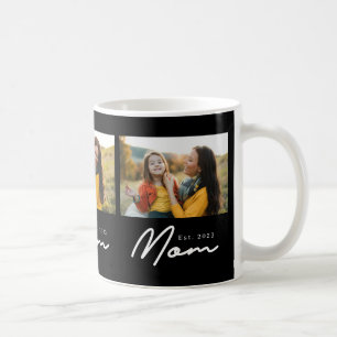 Mum Established Script Black 3 Photo Coffee Mug