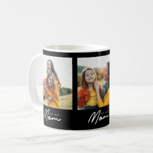 Mum Established Script Black 3 Photo Coffee Mug