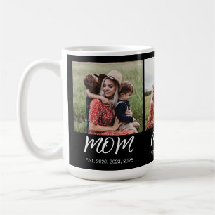 Mum Established Script Black 3 Photo Coffee Mug
