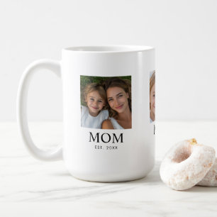Mum Established Script Black 3 Photo Coffee Mug
