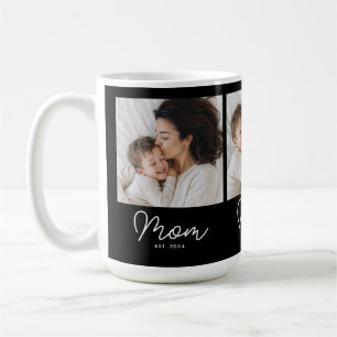 Mum Established Script Black 3 Photo Coffee Mug