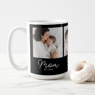 Mum Established Script Black 3 Photo Coffee Mug