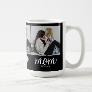 Mum Established Script Black 3 Photo Coffee Mug