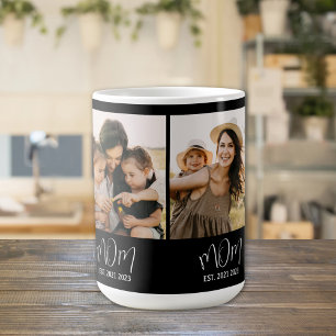 Mum Established Script Black 3 Photo Coffee Mug