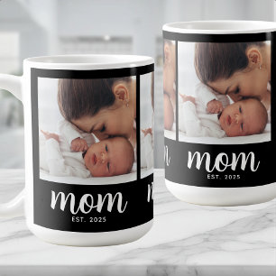 Mum Established Script Black 3 Photo Coffee Mug