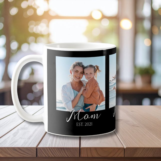 Mum Established Script Black 3 Photo  Coffee Mug (Creator Uploaded)